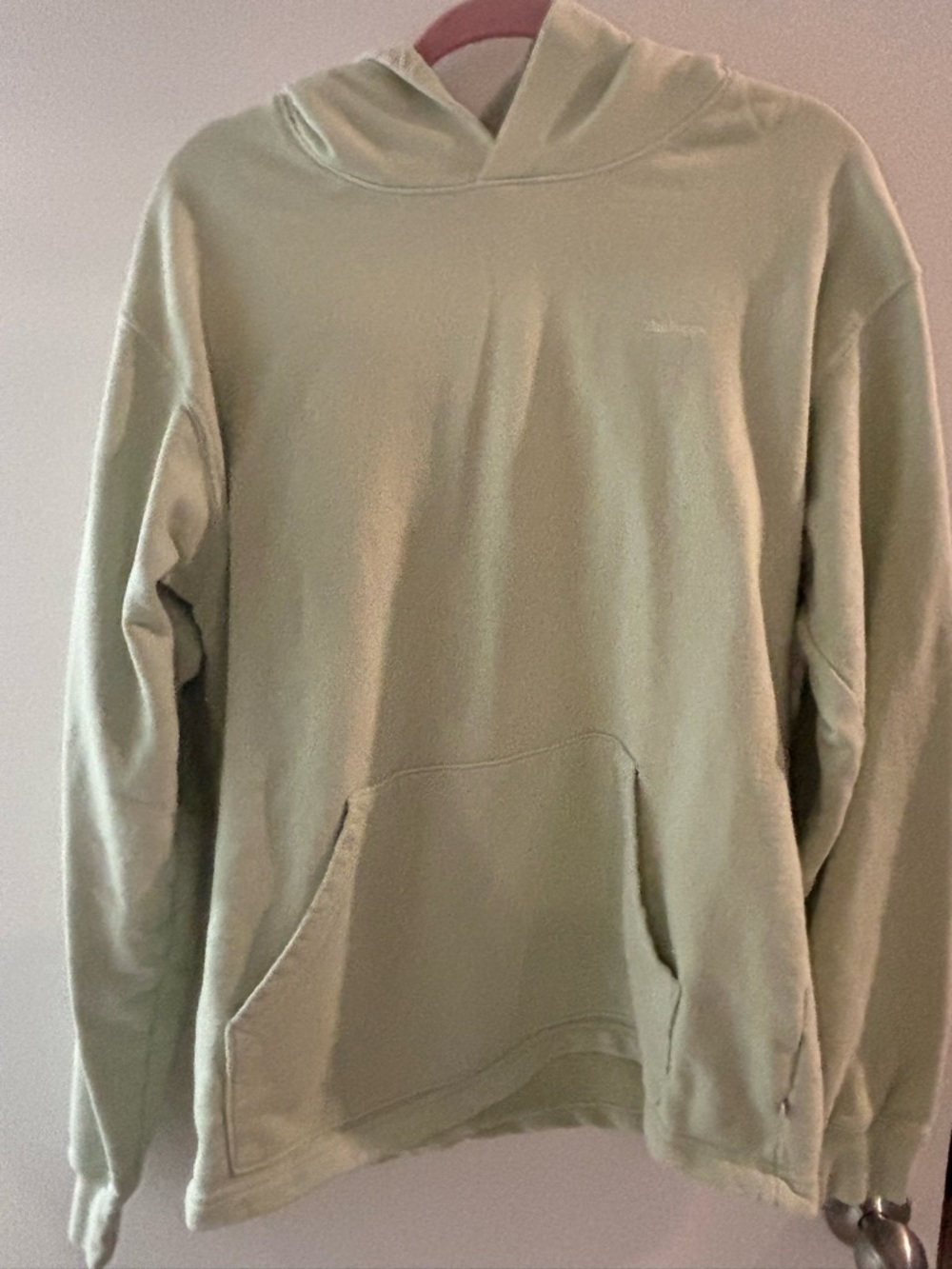 Mad happy UNISEX Light Sage Green Hooded Pullover Sweatshirt